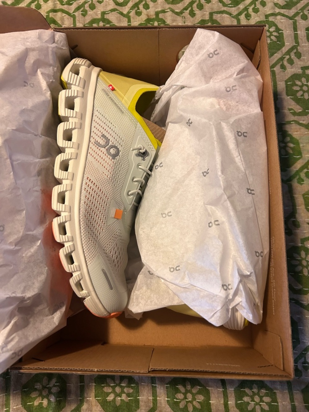 Performance Women’s Sneakers in White with Yellow & Coral Accents - Picture 6 of 7